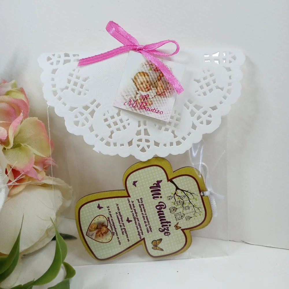 Cruz Mi Bautizo recuerdo bautismo. Cross Baptism Girl party favors. Baby shower